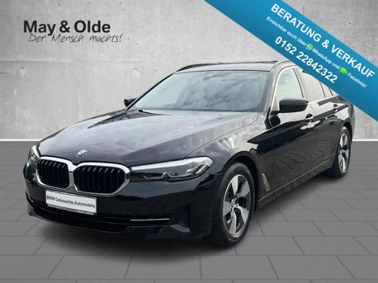 BMW 520 d Touring Aut Leder Navi LED SHZ PDC Klimaaut Schwarz - 1