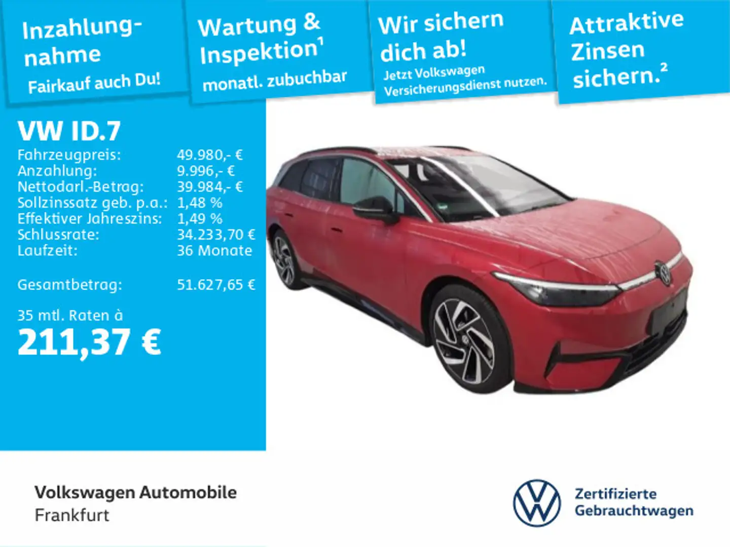 Volkswagen ID.7 Tourer Pro Navi AHK IQ.LIGHT - LED-Matrix-S Rot - 1
