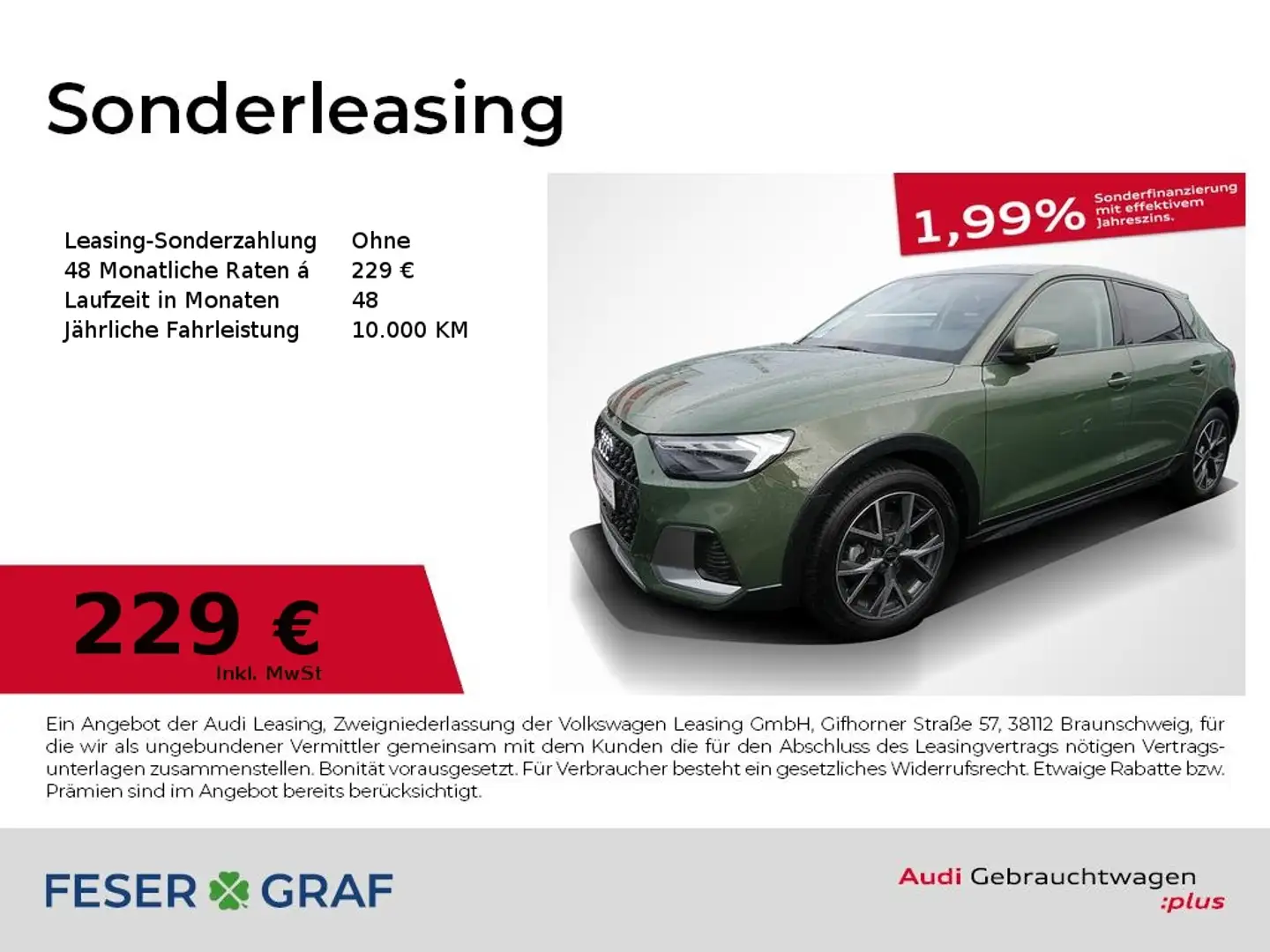 Audi A1 allstreet 25 TFSI LED APP GRA Keyless Grün - 1