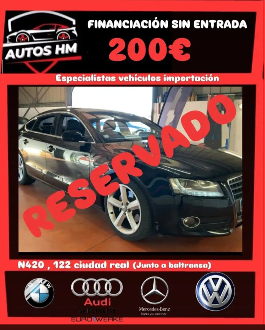 Audi A5 Sportback 2.7TDI Multitronic Zwart - 1