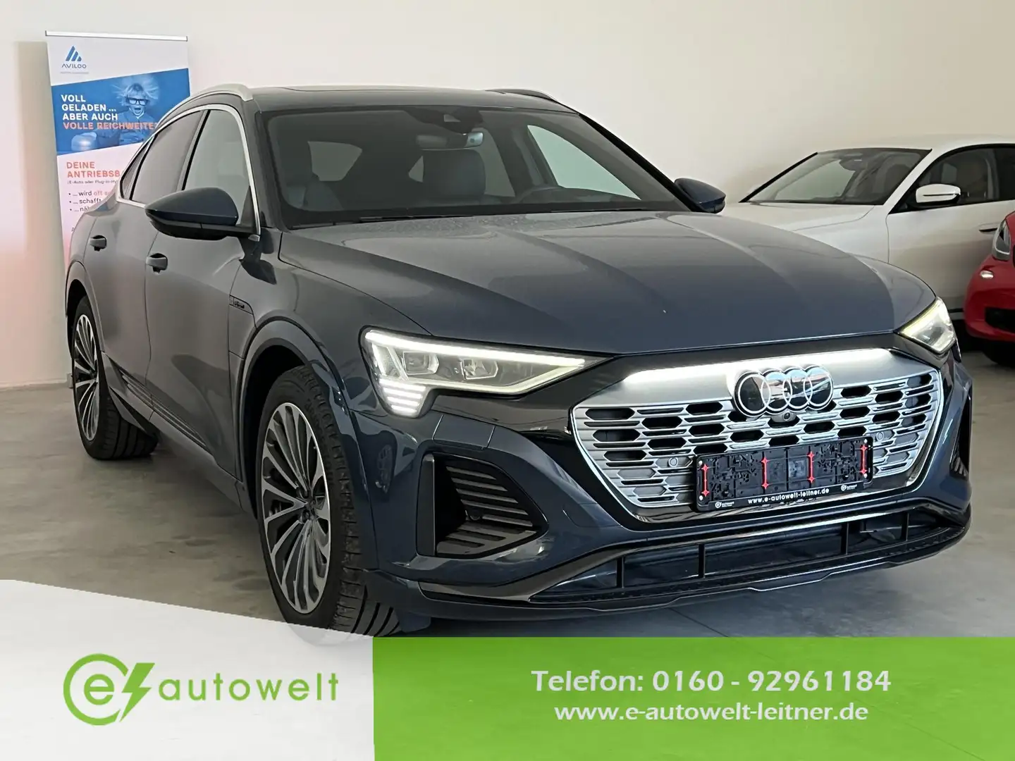 Audi Q8 e-tron SB50 qu. 95kWh S line Assistenzpaket Plus Pano HuD Bleu - 1