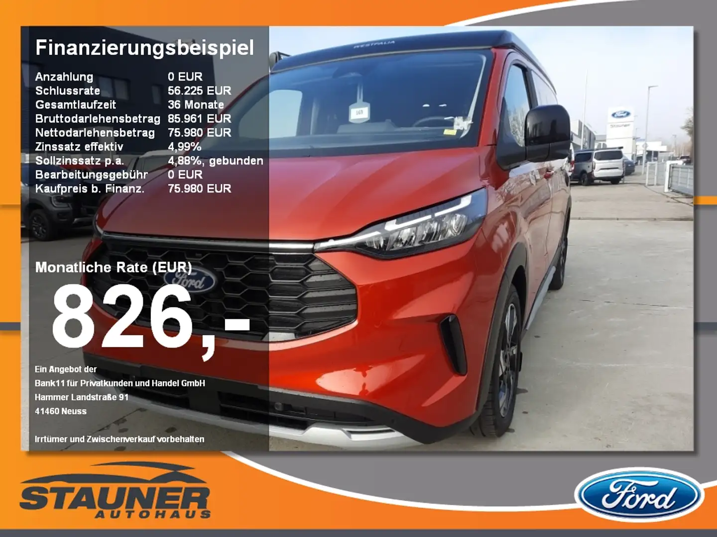 Ford Tourneo Custom Nugget Active 2.0 EcoBlue 320L1 AWD Piros - 1