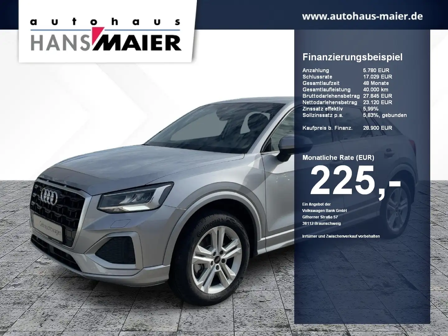Audi Q2 TFSI advanced Kamera ASI Klimasut. 8fach Silber - 1
