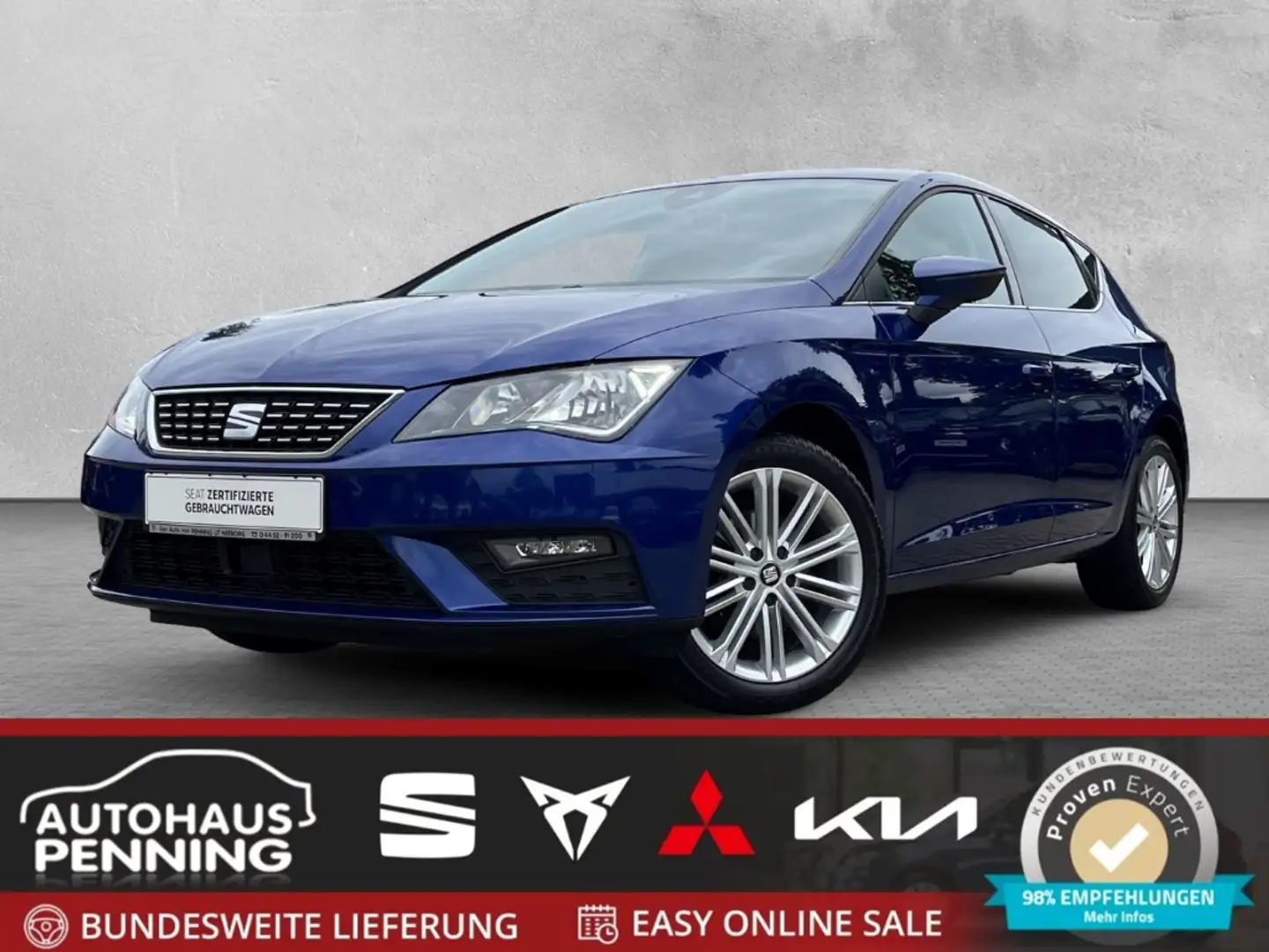 SEAT Leon Xcellence 1.5 TGI (ERDGAS) LED FULL LINK BT LICHTS Blauw - 1