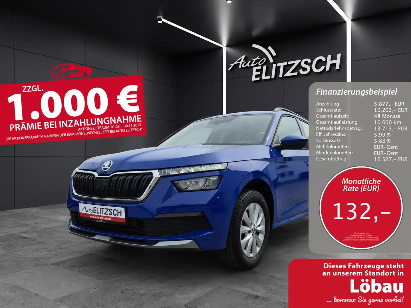 Skoda Kamiq TSI Ambition DSG LED GRA PDC SH LM Blau - 1