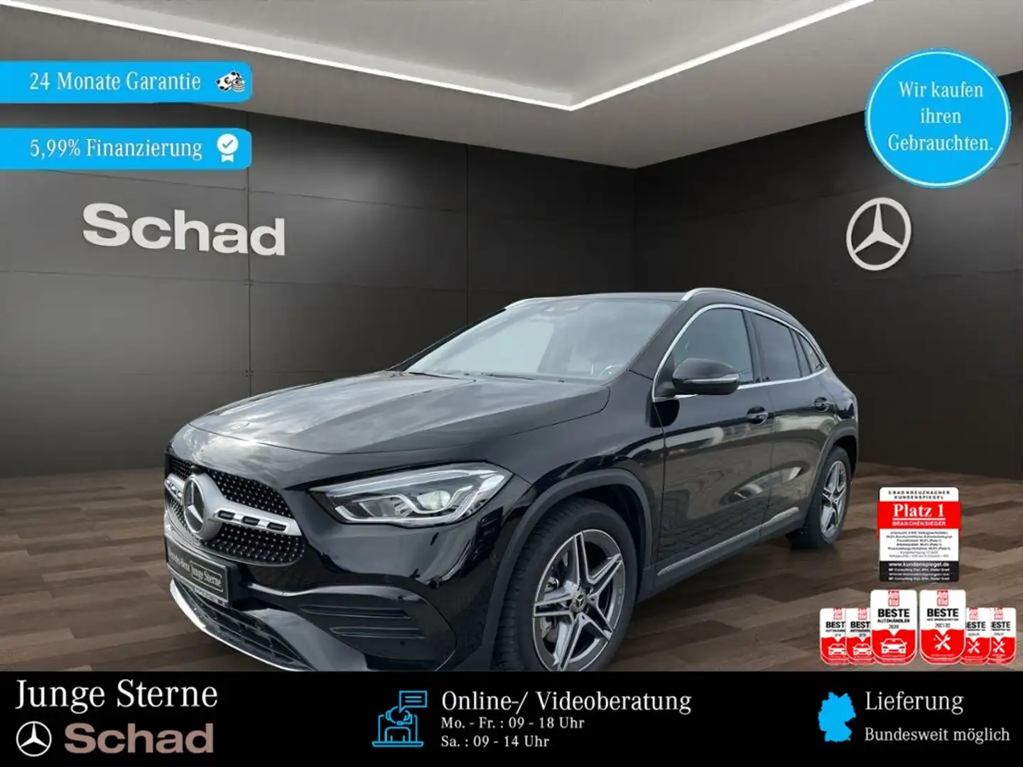 Mercedes-Benz GLA 250 GLA 250 4M AMG+PANO+LED+AHK+KAMERA+KEYLESS+SOUND Zwart - 1