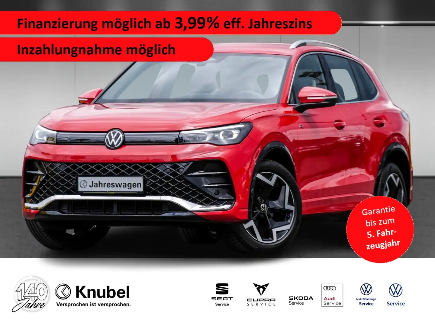 Volkswagen Tiguan R-Line 1.5 eTSI DSG IQ.LIGHT/AHK/AreaView Rouge - 1