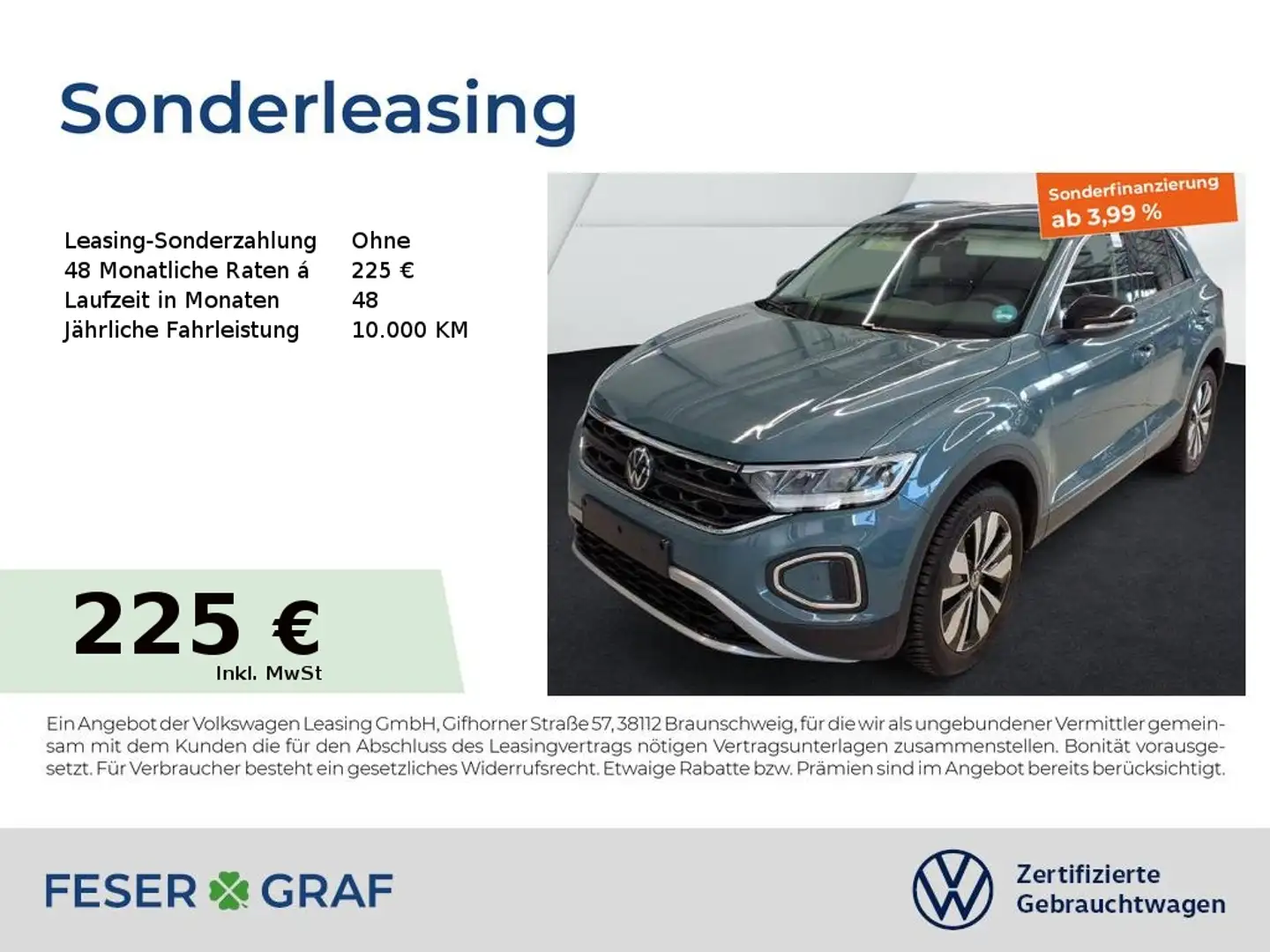Volkswagen T-Roc Goal 1.0 TSI Navi LED SiHz ParkAssist Blau - 1