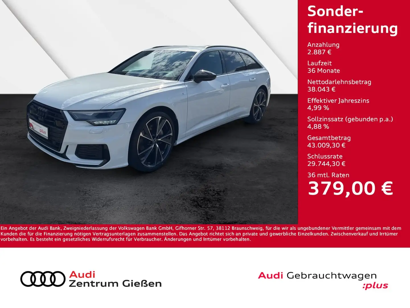Audi A6 Avant 45 TFSI quattro S line Black HUD AHK 360°... Weiß - 1