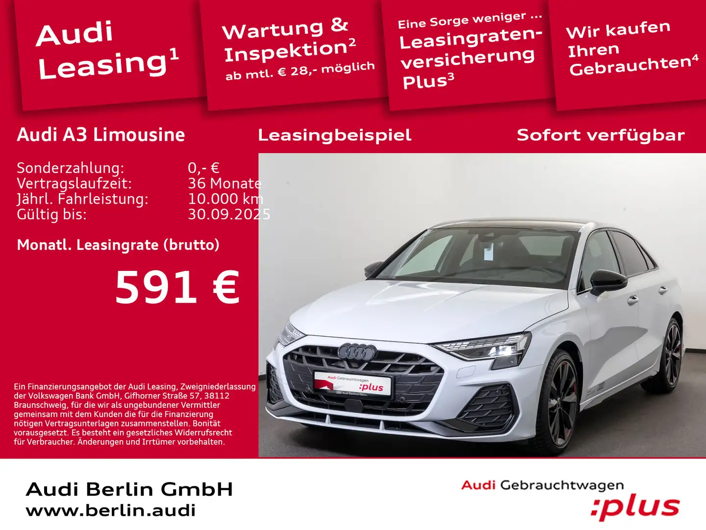 Audi A3 S line 35 TFSI S tronic Weiß - 1