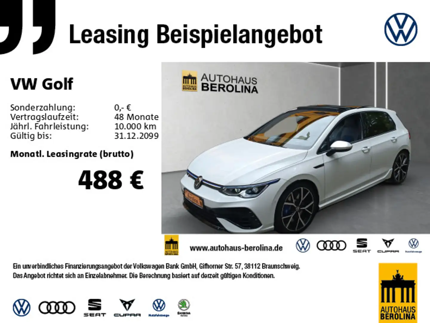 Volkswagen Golf VIII R 2.0 TSI 4M DSG *IQ-MATRIX*PANO*HuD* Weiß - 1