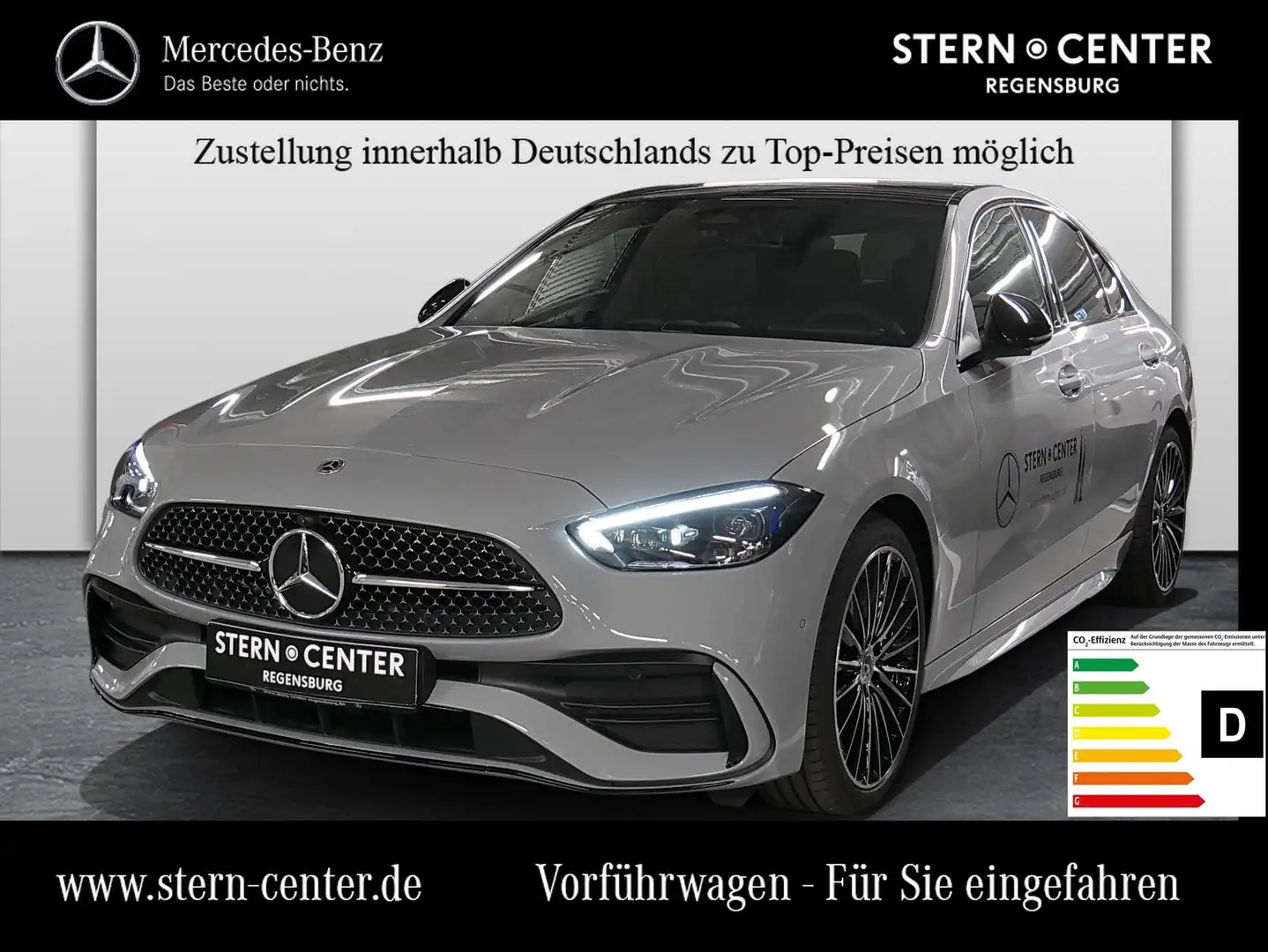 Mercedes-Benz C 220 d AMG MBUX SHD LED Burm 360 Night Cam AUT Gri - 1