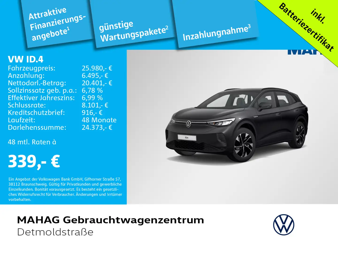 Volkswagen ID.4 Pro Performance CCS Wärmepumpe AHK Navi LED Grau - 1