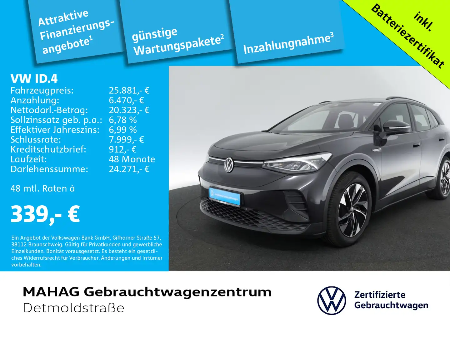 Volkswagen ID.4 Pro Performance CCS Wärmepumpe AHK Navi LED Gris - 1