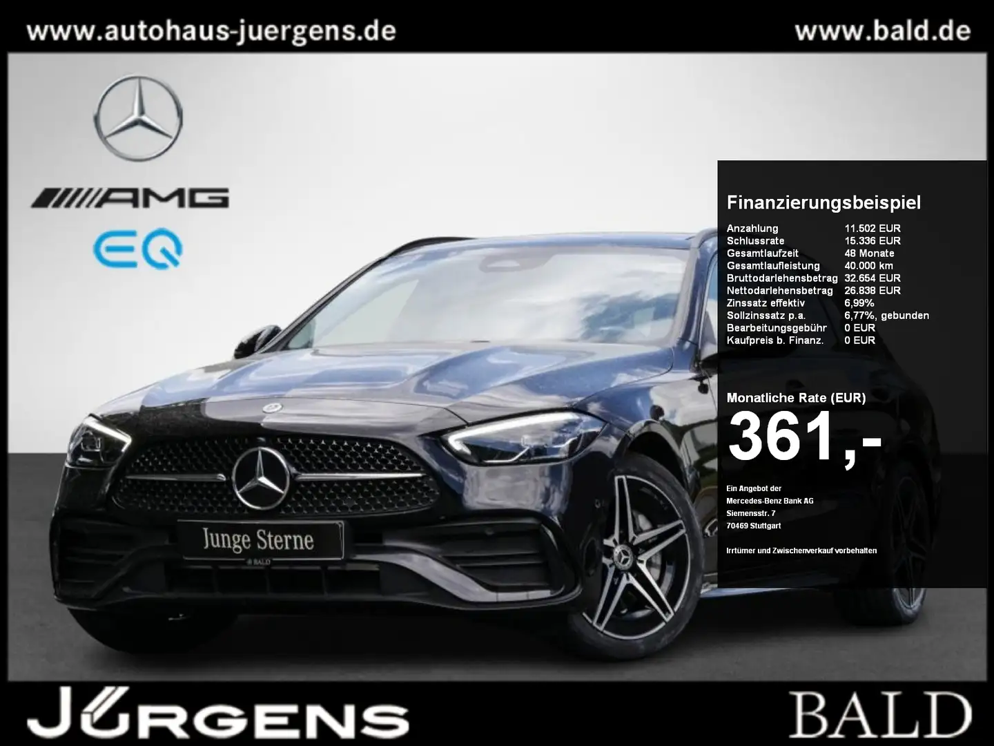 Mercedes-Benz C 300 T AMG/Wide/LED/Pano/Totw/Easy-P/Night/18" Nero - 1