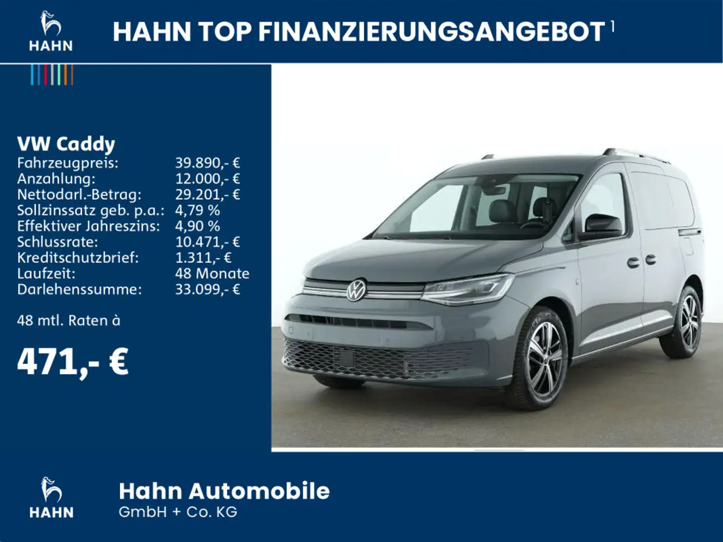Volkswagen Caddy Style 2.0TDI 90KW DSG AHK NAVI Grijs - 2