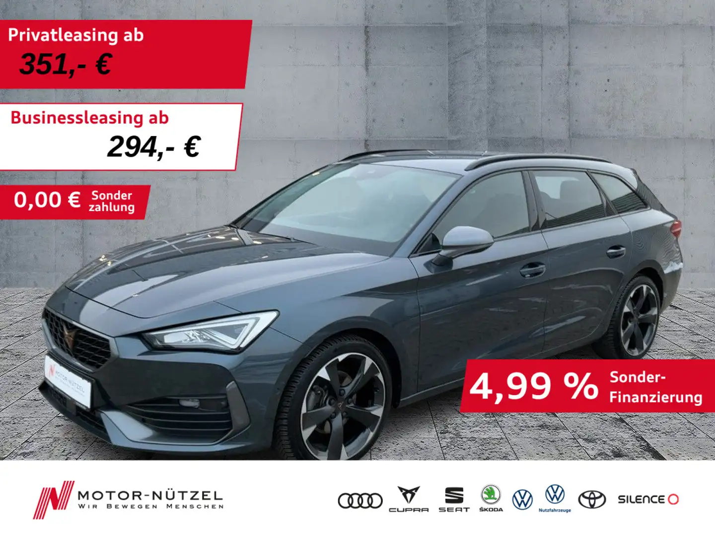 CUPRA Leon ST 1.5 eTSI DSG LED+ACC+NAV+APP+SHZ+RFK+PDC Grau - 1
