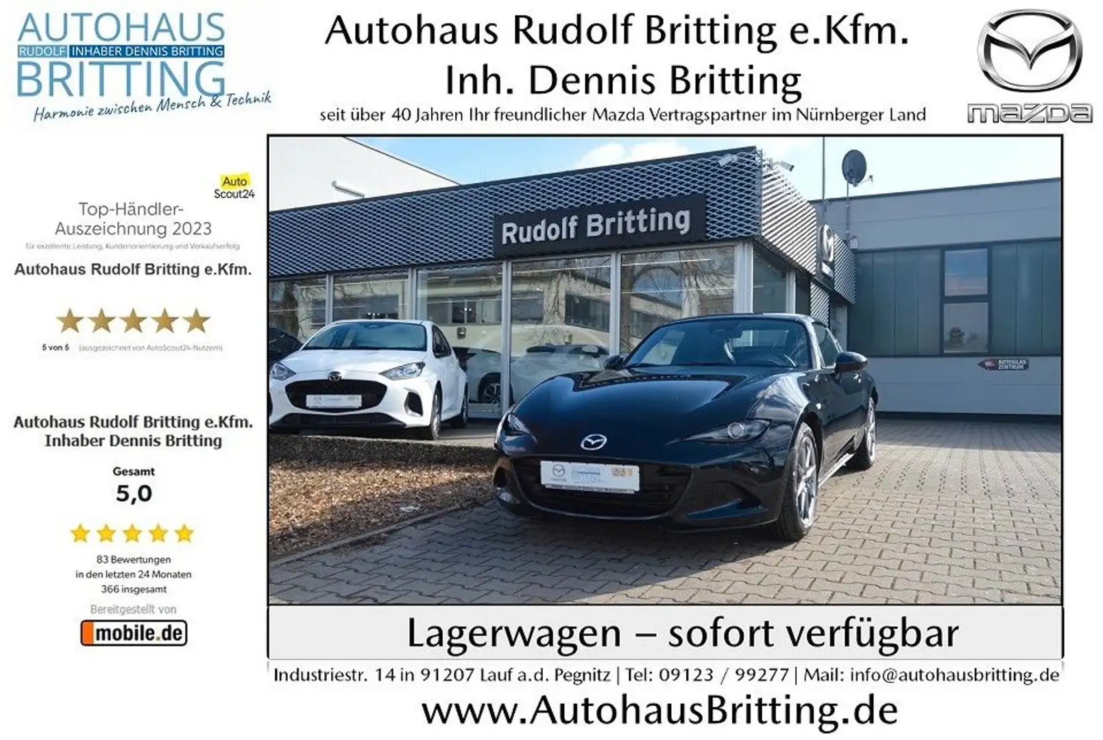 Mazda MX-5 RF Benzin 132PS 6GS Exclusive-Line Navi Noir - 1
