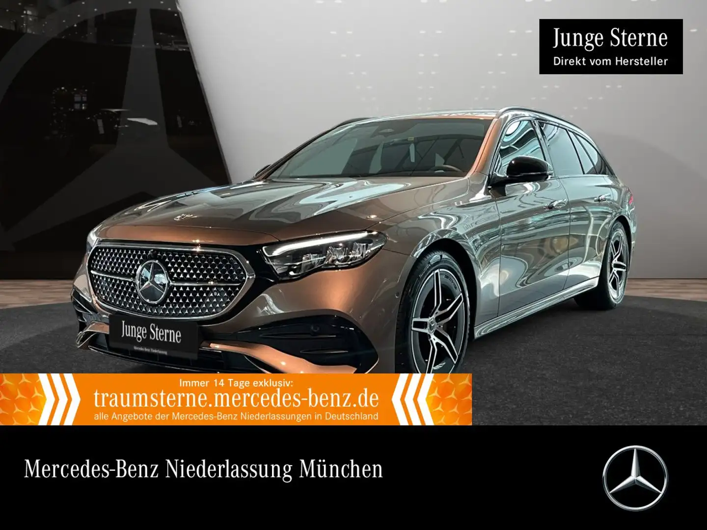 Mercedes-Benz E 300 de T Hybrid AMG 360° Distr. HUD LED AHK PTS Brun - 1