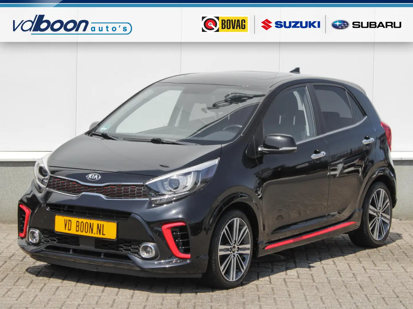 Kia Picanto 1.2 CVVT GT-Line Automaat | Navi | Cruise | Leder Zwart - 1