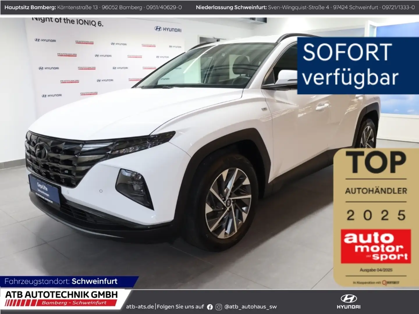 Hyundai TUCSON Trend 48V MHEV 1.6 T-GDi DCT Navi Digitales Cockpi Bianco - 1