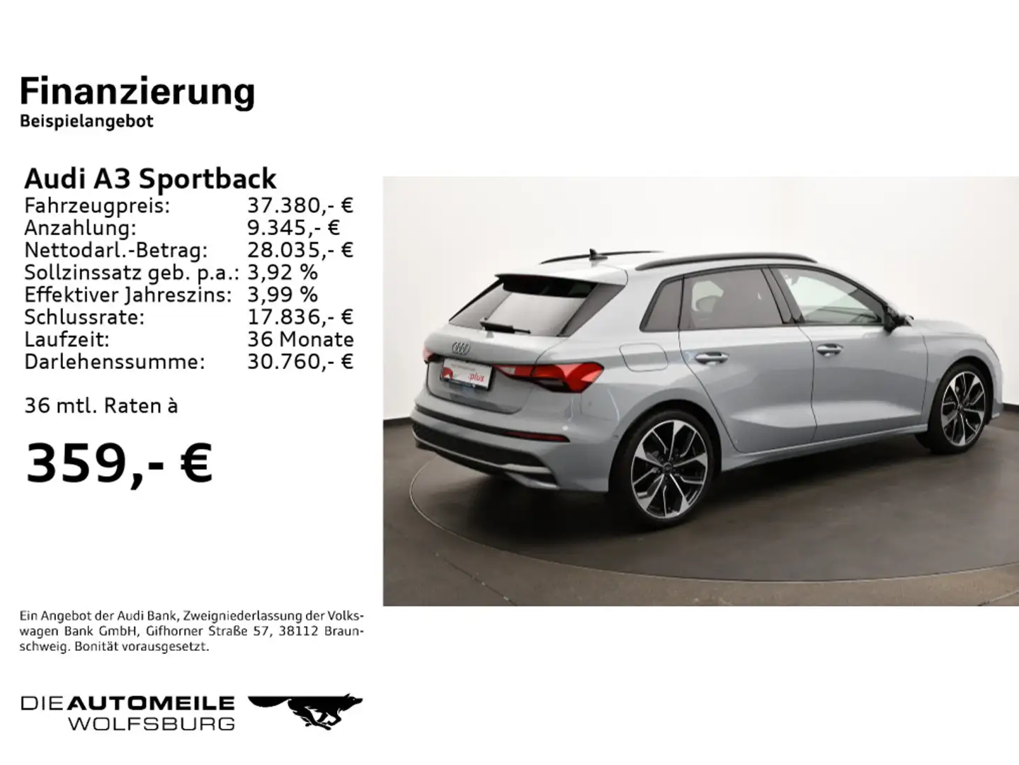 Audi A3 35 TFSI S tronic 35 TFSI advanced L Grau - 2