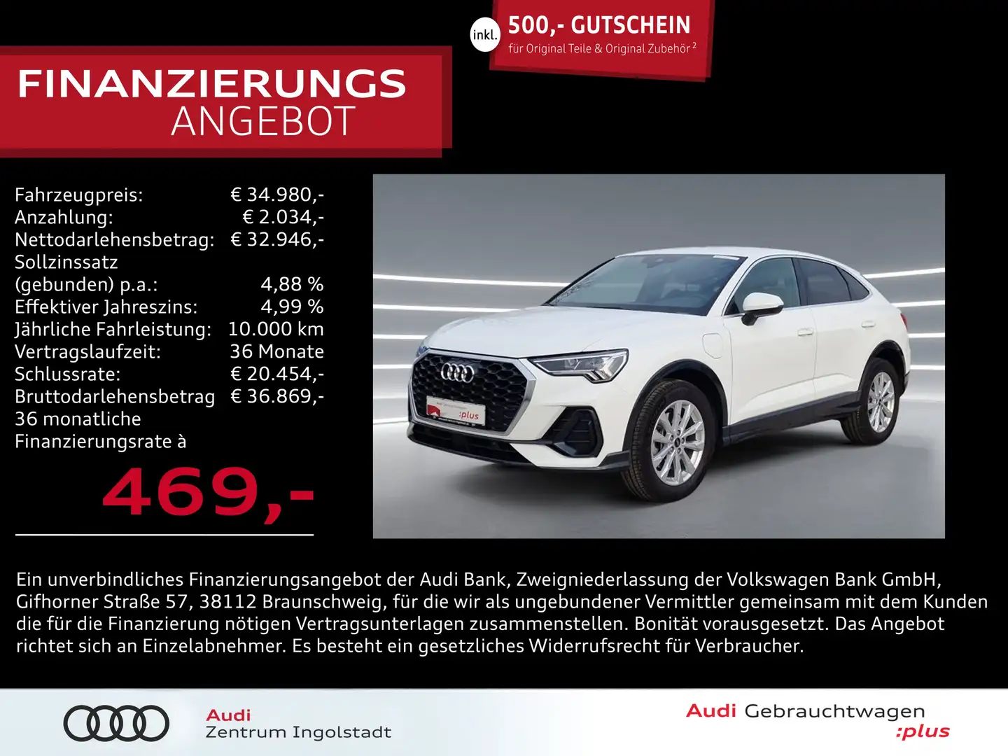 Audi Q3 Sportback 45 TFSI e S tronic LED NAVI virtual+ Blanc - 1