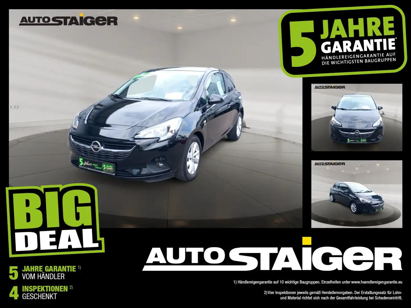 Opel Corsa E 1.2 Active Klimaanlage, SHZ, Alu, PDC Schwarz - 1