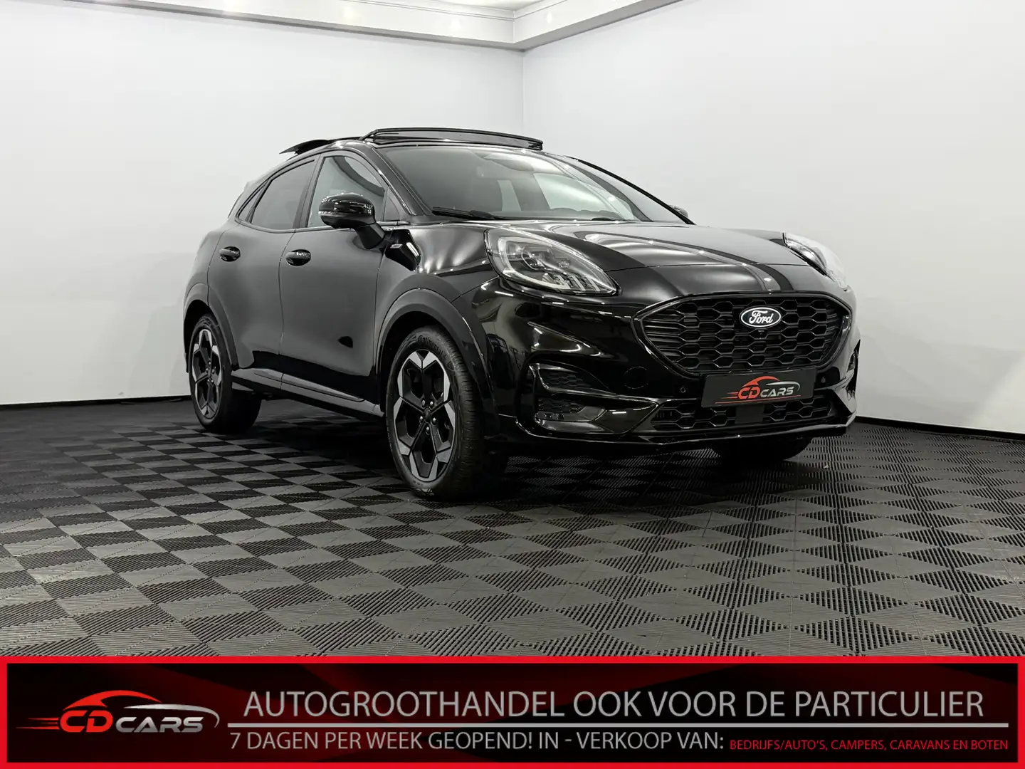 Ford Puma 1.0 EcoBoost Hybrid ST-Line X Pano, Half leder, Na Noir - 1