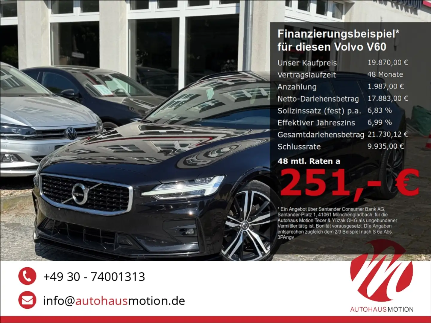 Volvo V60 Kombi R Design D4 EU6d-T Navi Kamera LED El. Heckk Noir - 1