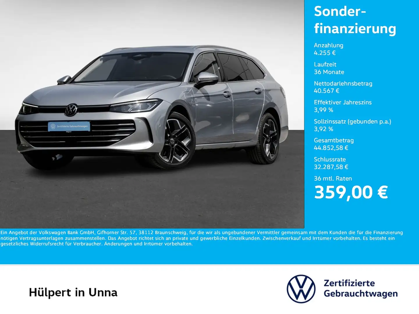 Volkswagen Passat Variant 1.5 HYBRID ELEGANCE NEUES MODELL Срібний - 1