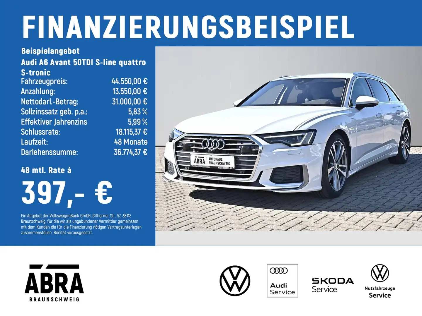 Audi A6 Avant 50TDI S-line quattro S-tronic B&O+MATRIX Blanc - 2