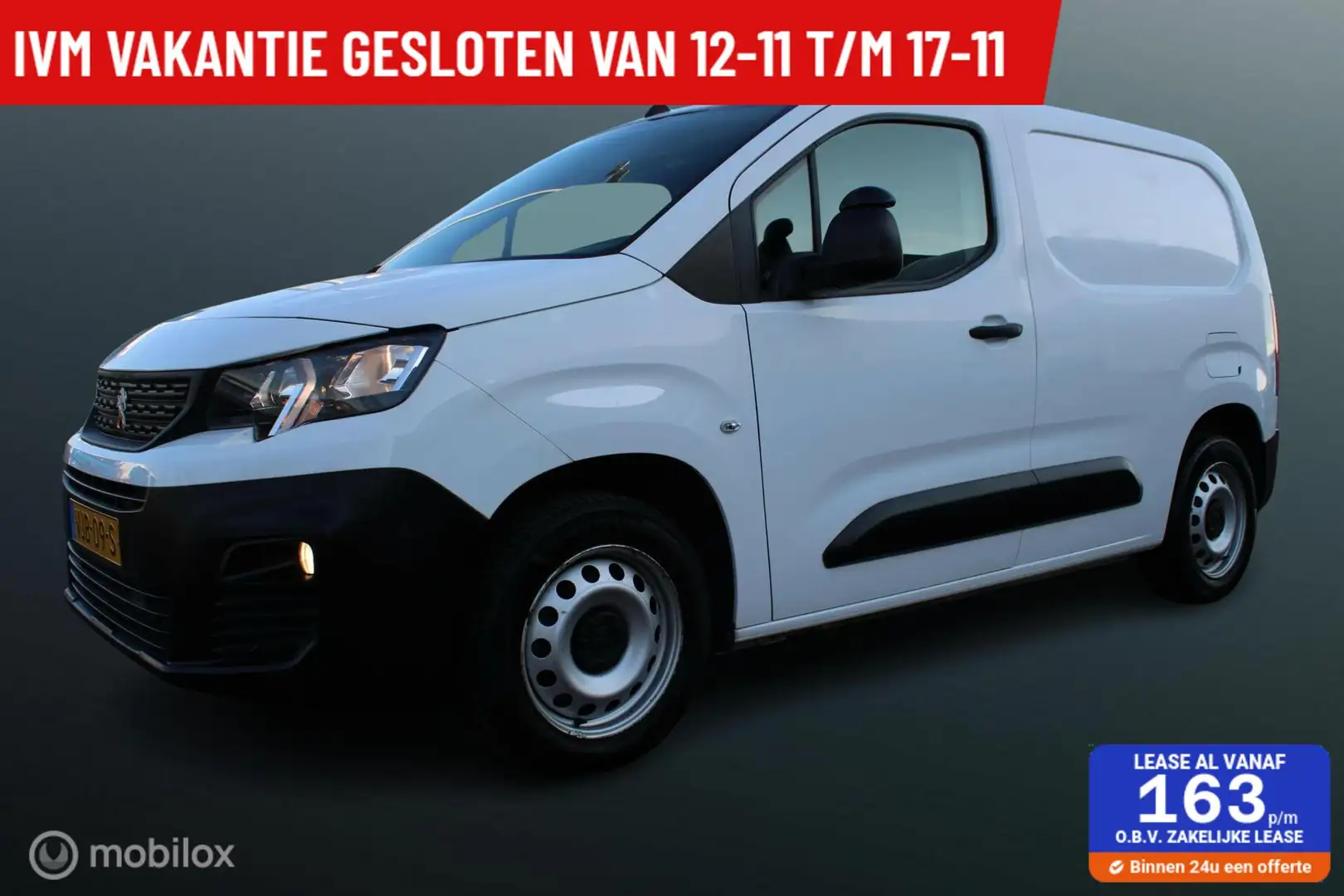 Peugeot Partner bestel 1.5 BlueHDI 100 PK Premium, Trekhaak, Cruis Blanc - 1