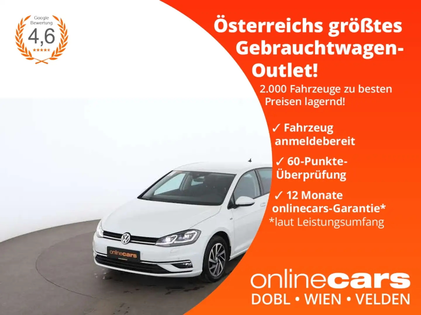 Volkswagen Golf VII 1.6 TDI Aut LED RADAR NAV SITZHZG R-CAM Weiß - 1