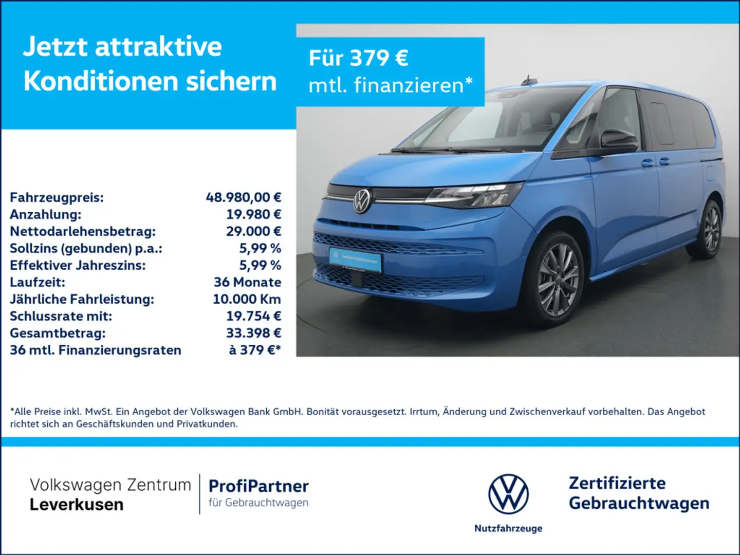 Volkswagen T7 Multivan eHybrid Life DSG VIRT KAM SHZ LED Schwarz - 1
