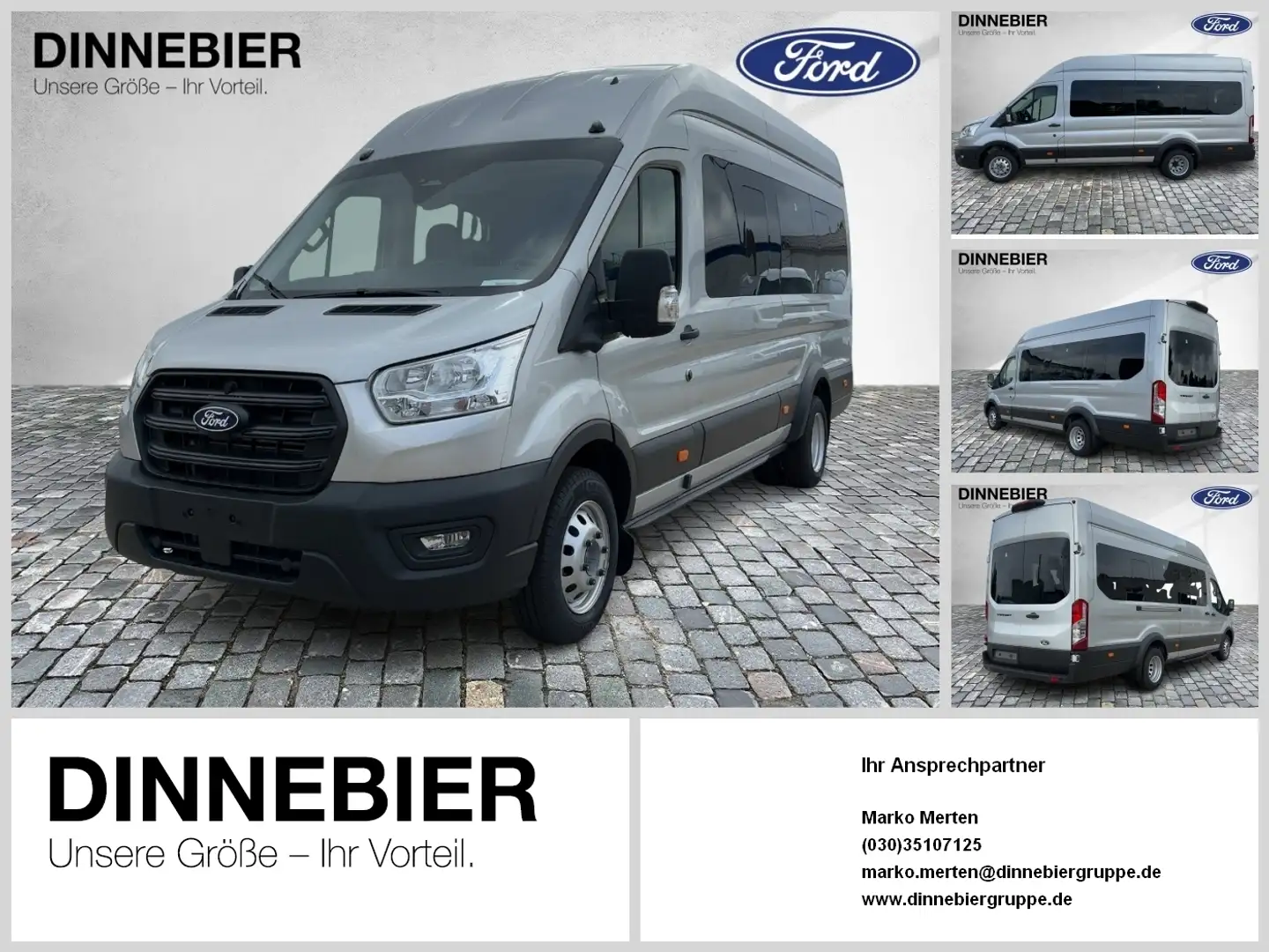 Ford Transit BUS 460 L4 H3 Trend 18 Sitze 121 KW Silber - 1
