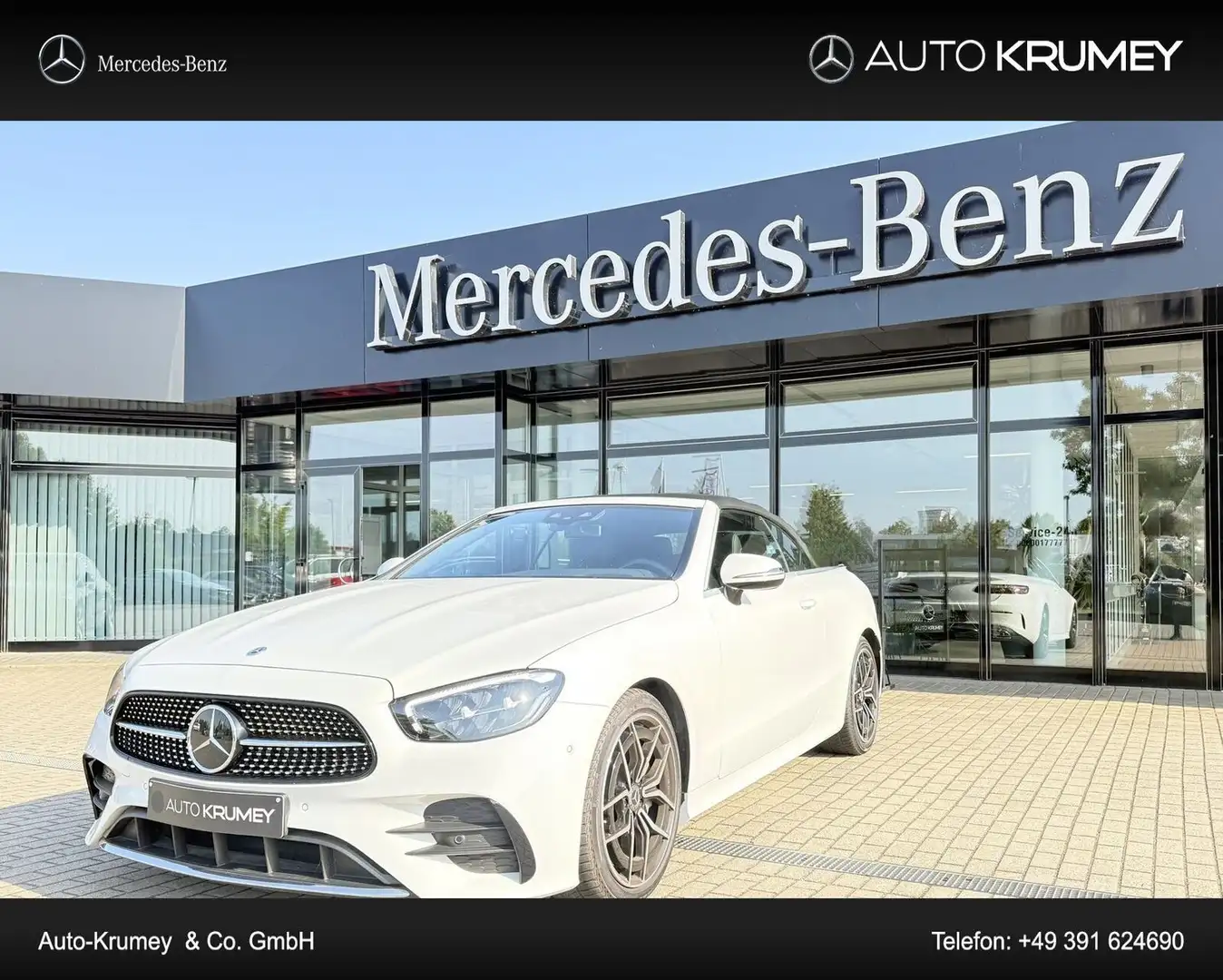 Mercedes-Benz E 220 d Cabriolet AMG Line+LED+DistronicNavi Weiß - 1