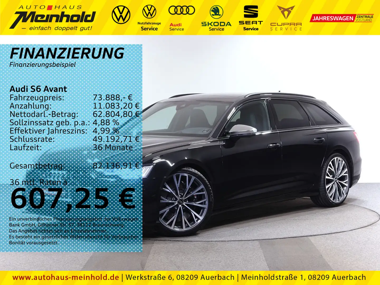 Audi S6 TDI tiptronic, AHK, Standh., B&Q, 21" Schwarz - 1