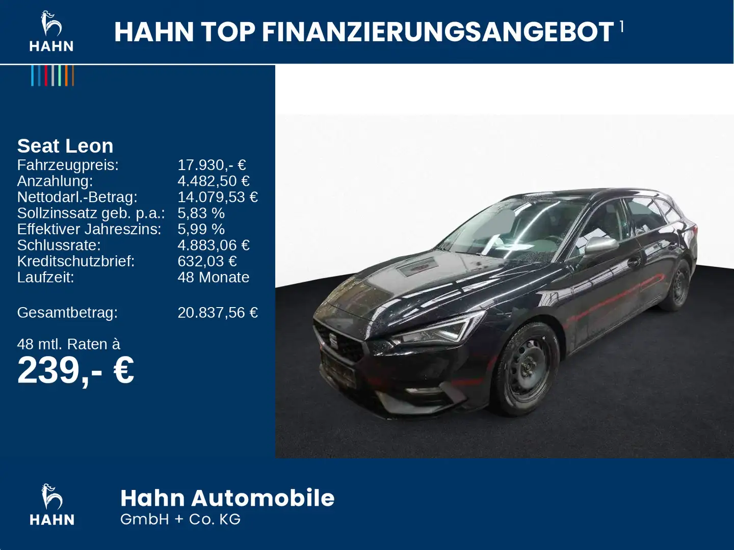 SEAT Leon Sportstourer 2.0 TDI DSG FR Navi LED CAM Noir - 2