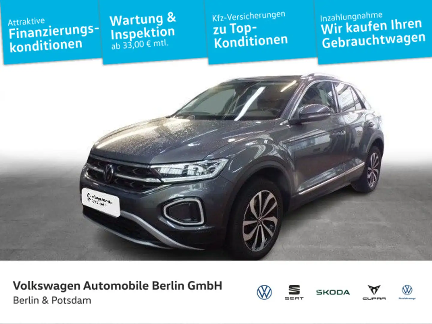 Volkswagen T-Roc 2.0 TDI DSG Style Pano Navi AHK LED SHZG Gris - 1