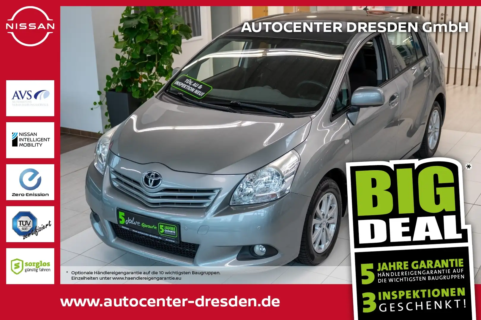 Toyota Verso 1.8 Edition 7Sitze Pano Klima LM ZV PDC AHK Gris - 1