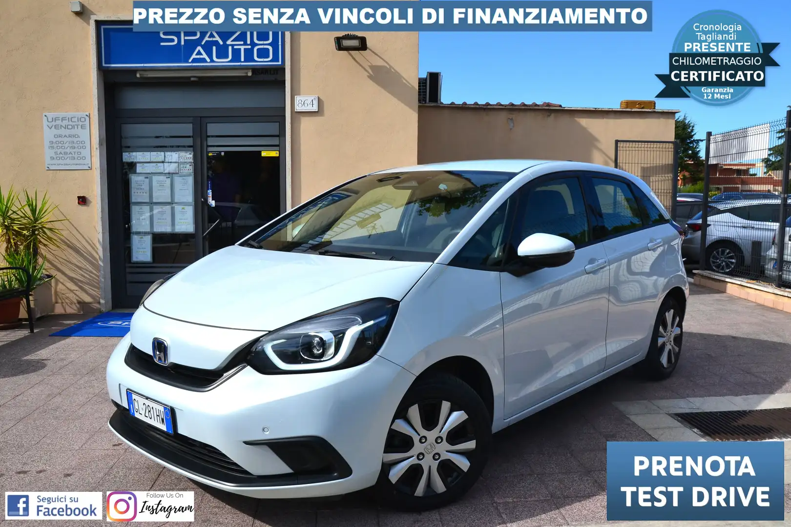 Honda Jazz 1.5 hev Elegance ecvt * Unipro' - Full Hybrid * Bianco - 1