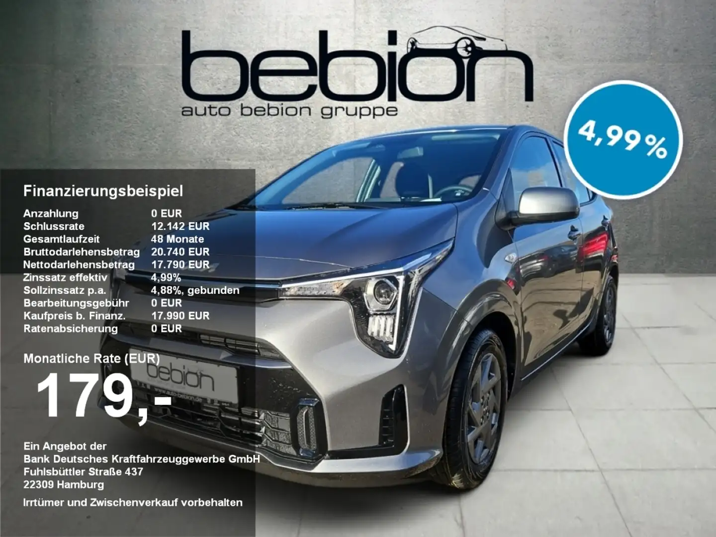 Kia Picanto 1.0 Vision LM KAM KlimaA Navi SHZ Grijs - 1