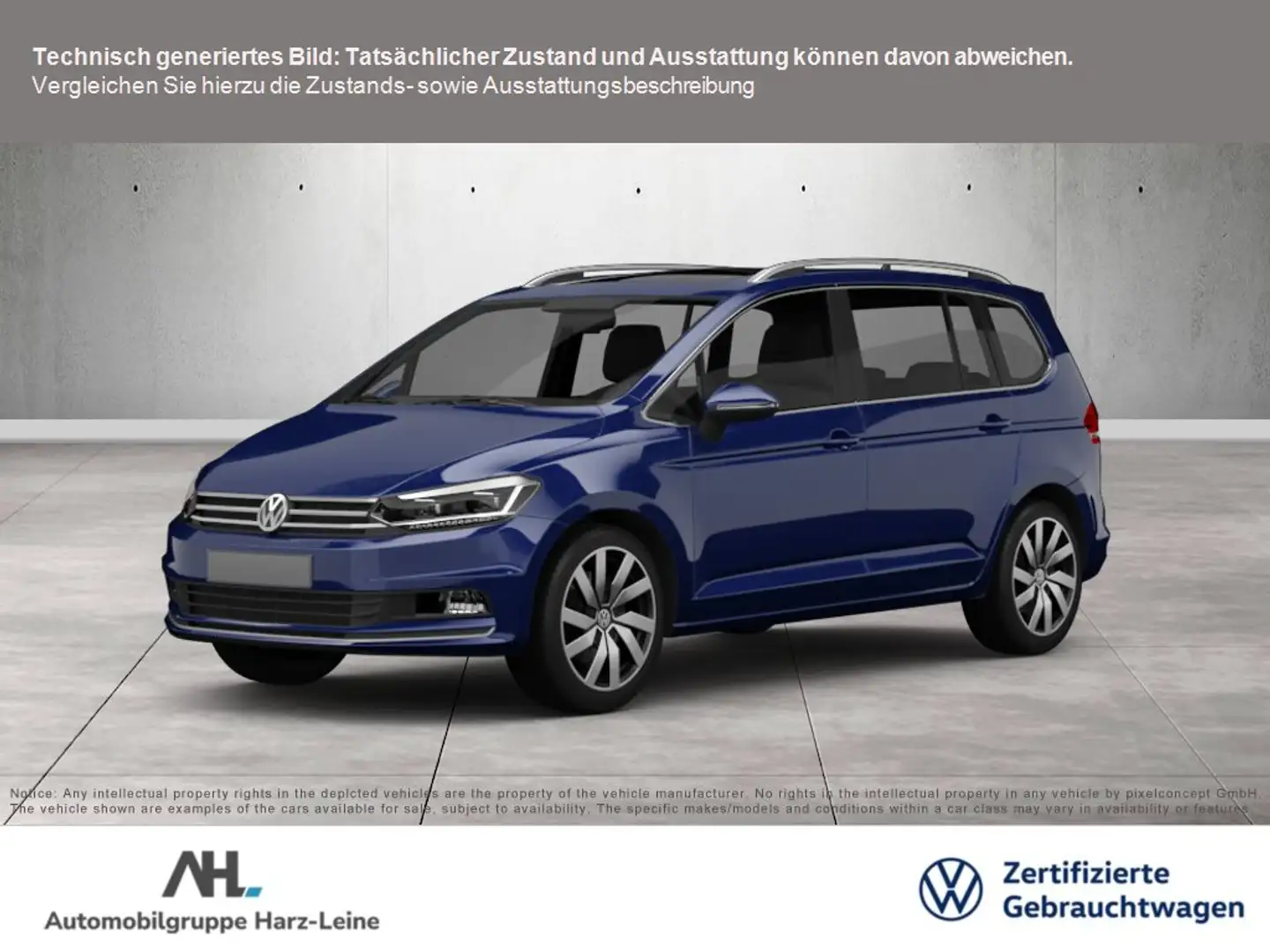 Volkswagen Touran 2.0 TDI Move DSG 7-Sitzer Matrix Navi ACC DCC Stan Blau - 1
