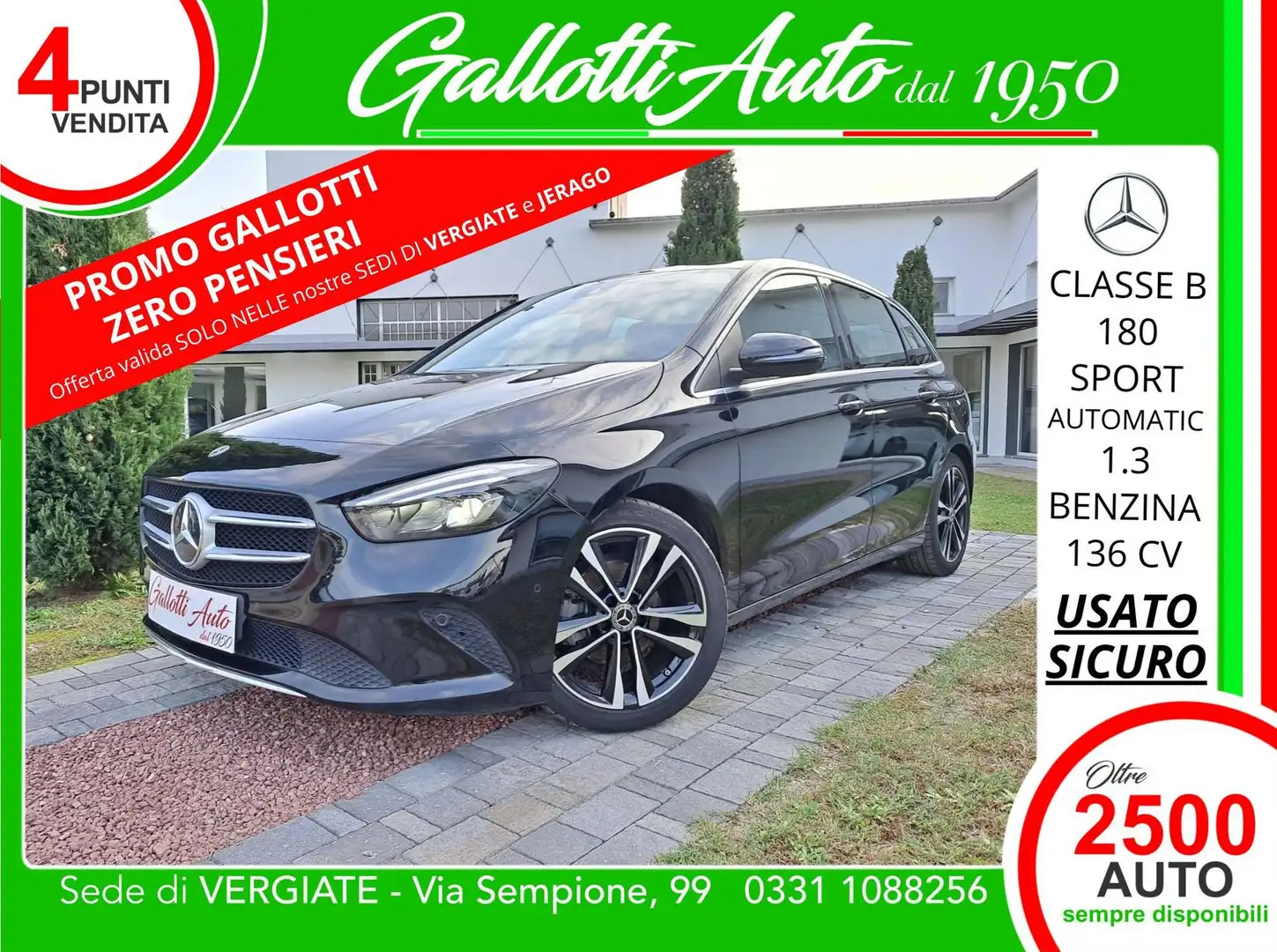 Mercedes-Benz B 180 180 Sport-PROMO GALLOTTI Ø PENSIERI Nero - 1