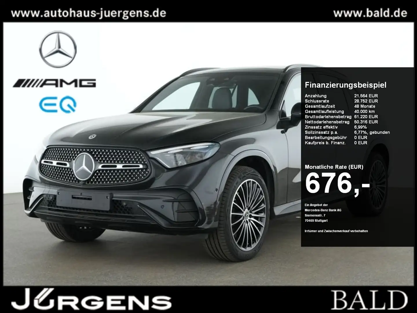 Mercedes-Benz GLC 400 e 4M AMG-Sport/Pano/Burm/AHK/Night/20' Чорний - 1