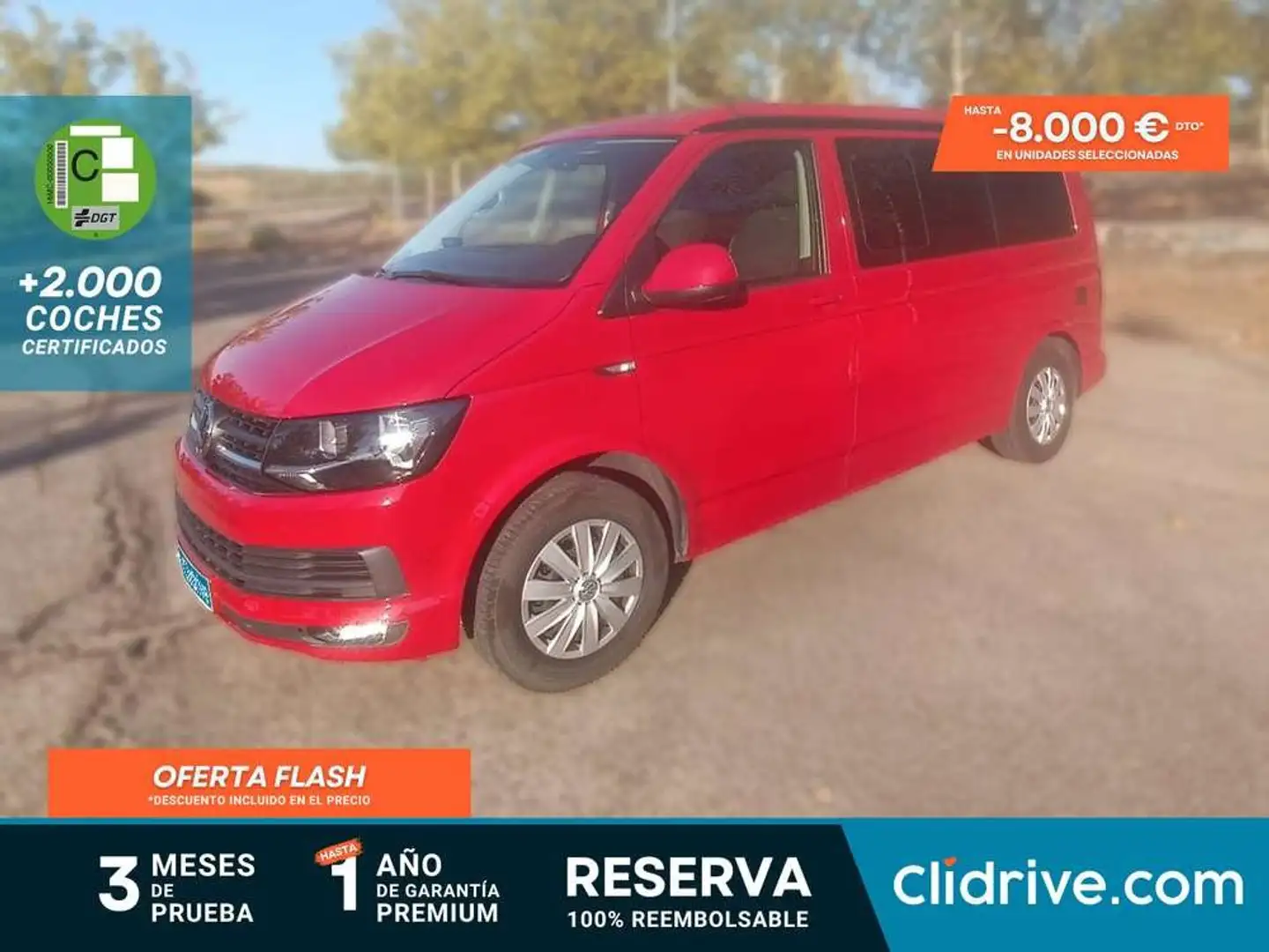 Volkswagen T6 California 2.0TDI BMT Beach 84kW Rojo - 1