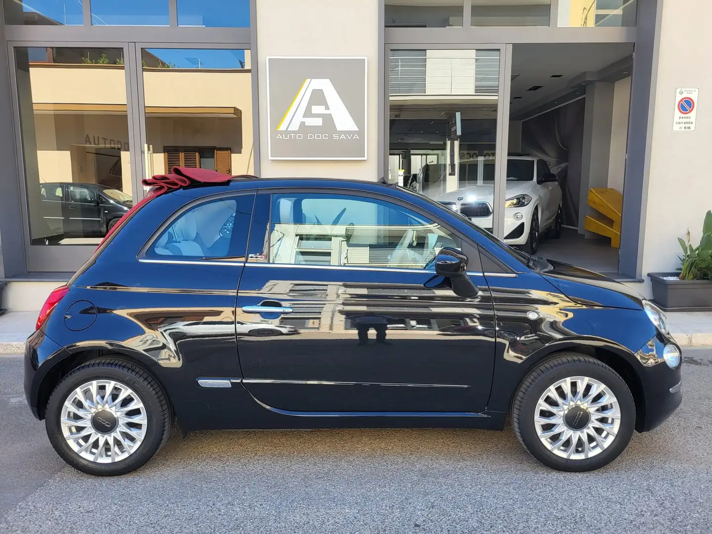 Fiat 500C 1.2 Cabrio Lounge+Navy+Clima Automatico... Noir - 1