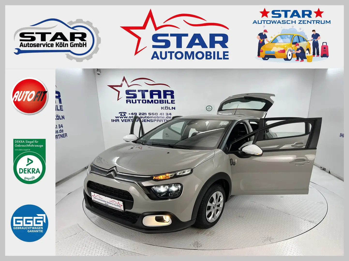 Citroen C3 C3 YOU*1,2 - 60 kW*NAVI*Tempomat*KLIMA*ESP*PDC*ABS Gris - 1