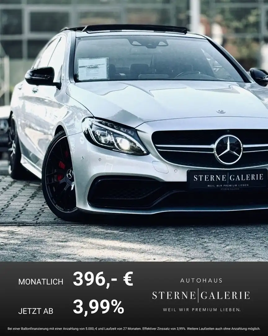 Mercedes-Benz C 63 AMG S/PERFOMANCE/NIGHT/360°/PANO/DISTRO+ Silber - 1